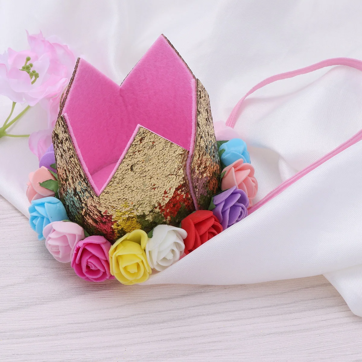 

Children Crown Hair Accessory Colorful Flower Baby Headband Hair Band for Newborn Kids Girls Gift
