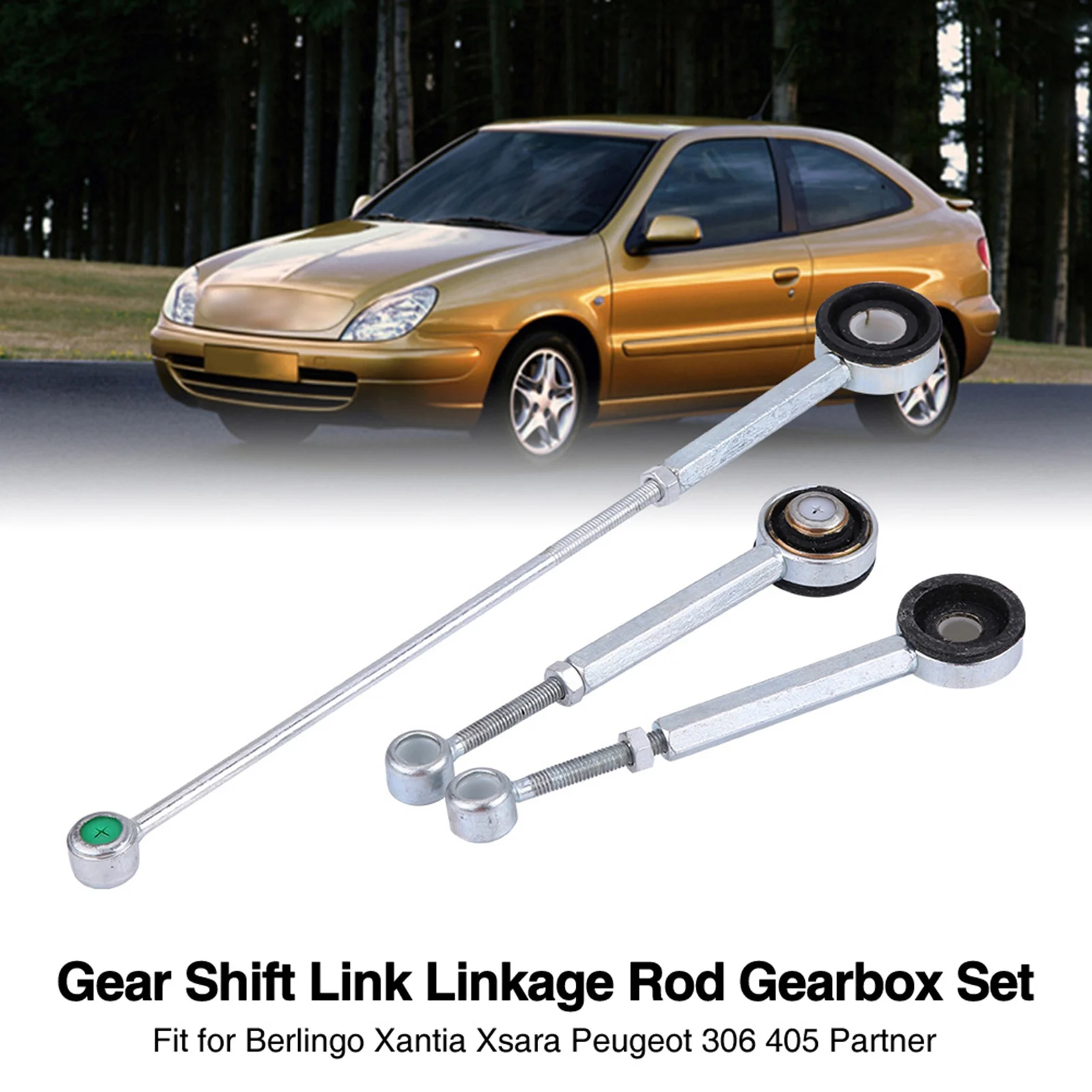 Gear Shift Linkage Rod Gearbox Set 245281 2454F5 Aluminum Alloy Sturdy Direct Replacement for Berlingo Xantia Xsara Peugeot 306