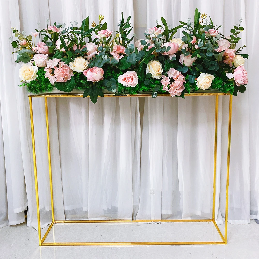 Wedding Table Centerpieces 32 Inches Road Lead Party Pillar Metal Gold Modern Flower Stand Vase Arch Tree Centerpieces For Decor