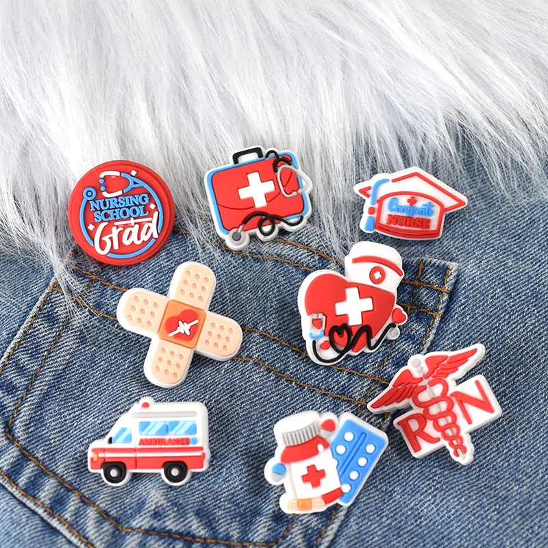 1PCS new arrival medical nurse PVC Brooch pin medical doctors topic badge fashion backpack enamel clothes hat decor