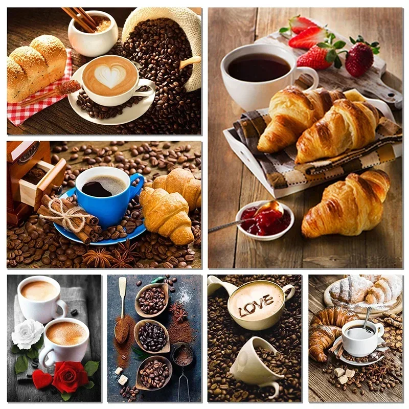 No Framed Printing Picture Modern Bread Coffee Canvas Paintings And Prints Hd Pictures Wall Art For Living Room Home Kitchen