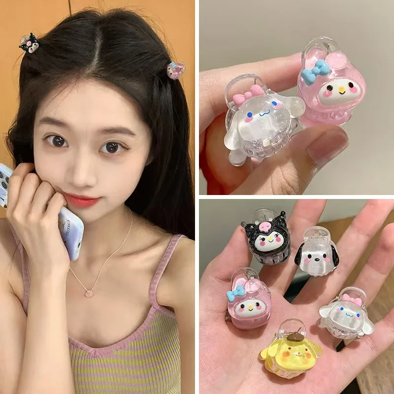 Sanrio Cartoon Anime Hello Kitty My Melody Pochacco Kuromi Cinnamoroll Little Claw Clip Cute Kuromi Bangs Clip Ponytail Hairpin