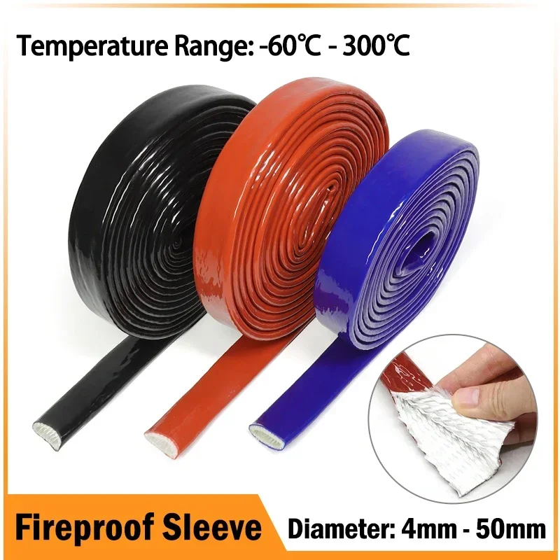 

High Temperature Resistant Fiberglass Tube Silicone Resin Coated Glass Fiber Braided Fireproof Sleeve Fire Retardant Casing Pipe