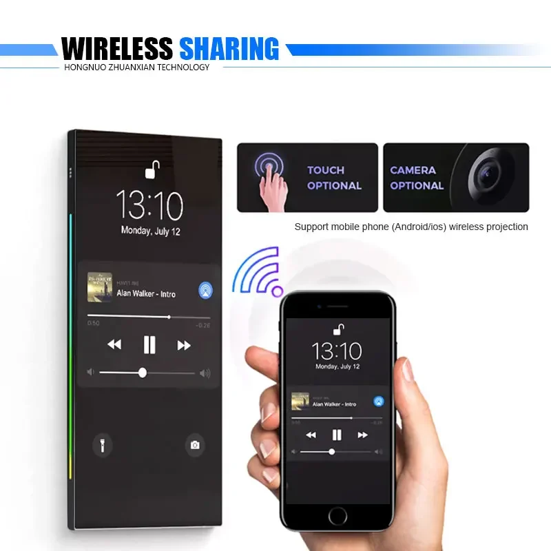 사용자 정의 스포츠 스마트 Lcd 운동 대화형 바닥 Lcd 터치스크린 피트니스 체육관 운동 마술 스마트 거울