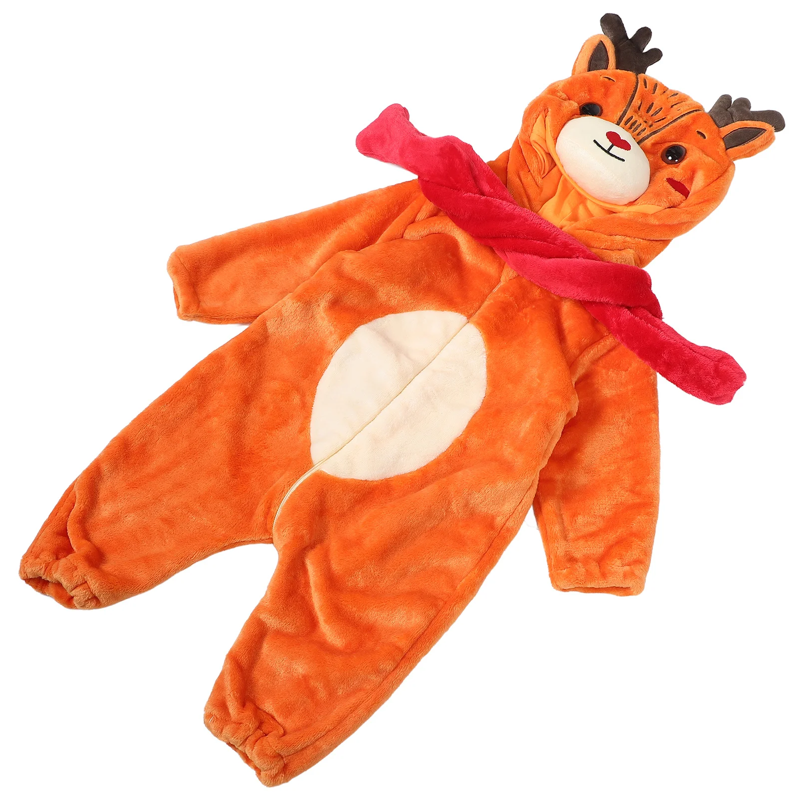 

Flannel Baby Romper with Adorable Warm Hooded One-Piece Sleepwear for Autumn Winter Holidays Xmas Gift Outfit