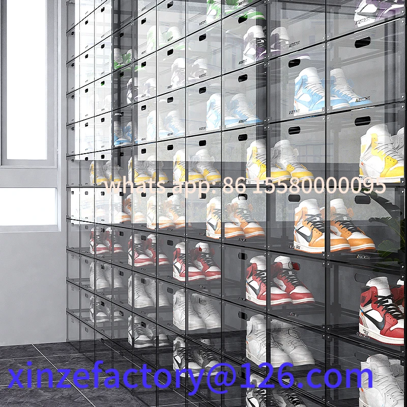 

Customizable transparent acrylic storage box shoe rack