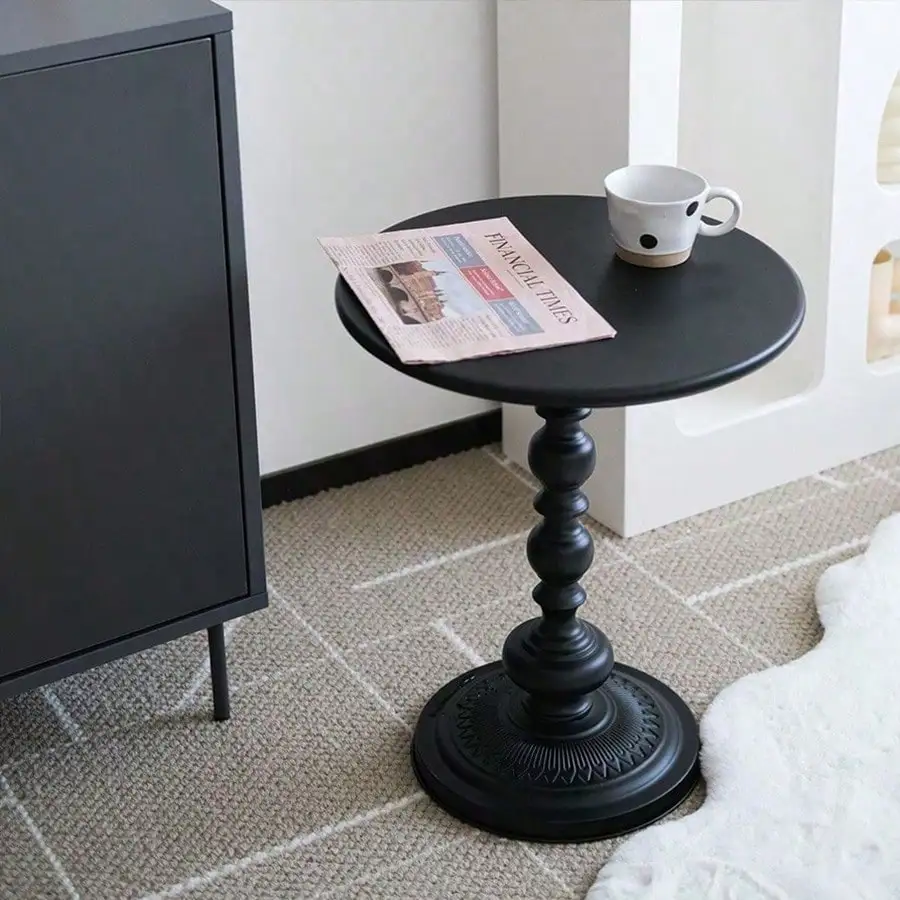 Nordic Coffee Table Sofa Side Table Vintage Metal Corner Round Table Bedside Reading Desk Furniture Living Room Decoration