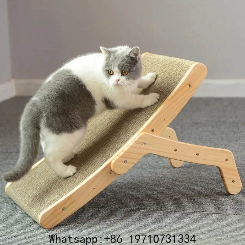 猫用爪とぎボード-木製フレーム-中型-猫用爪とぎベッド-3-in-1-爪とぎポール-爪とぎおもちゃ-爪とぎソファ-猫用爪とぎスクラッチャー