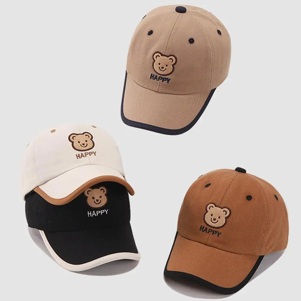 

Sun Protection Embroidered Kids Baseball Cap Adjustable Bear Pattern Children's Sun Hat Cartoon Toddler Baby Visor Cap