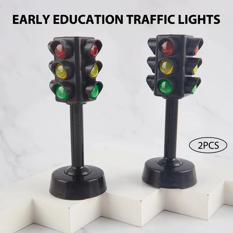 

1/2PCS Set Traffic Lights Toys Classic Parking Lot Scene Plastic Models Toy Mini Kids Early Educational Learning Puzzle Gifts