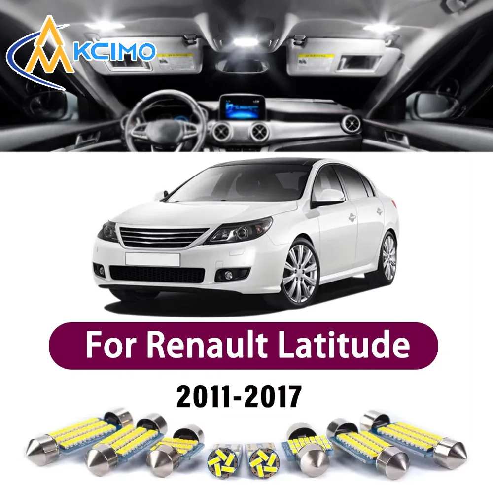 High Lumen CANBUS Error Free LED Interior Light Kit For Renault Latitude 2011-2017 Door Trunk Reading Dome Lamp Bulbs Set