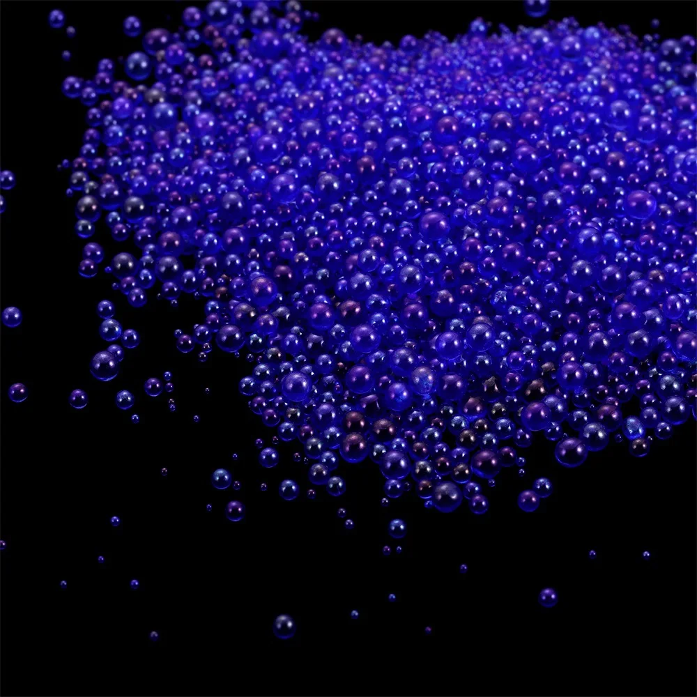 1Pcs/10g Non Porous Transparent Colorful Glass Beads Bubble Beads DIY UV Adhesive Filler Nail Phone Case Decoration Wholesale