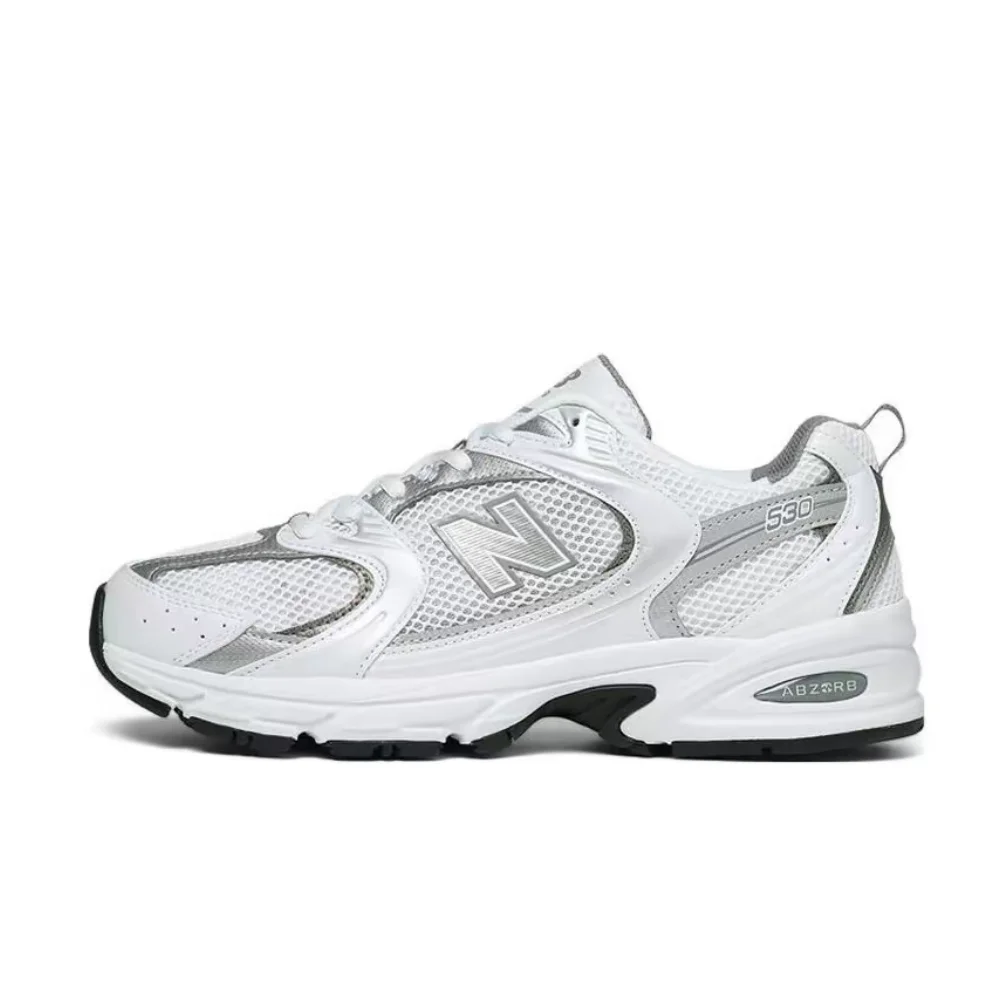 New Balance NB530 Unisex Low-Top Running Shoes  Silver-White, Millennium Mesh/Synthetic Leather, Couple's Style MR530AD