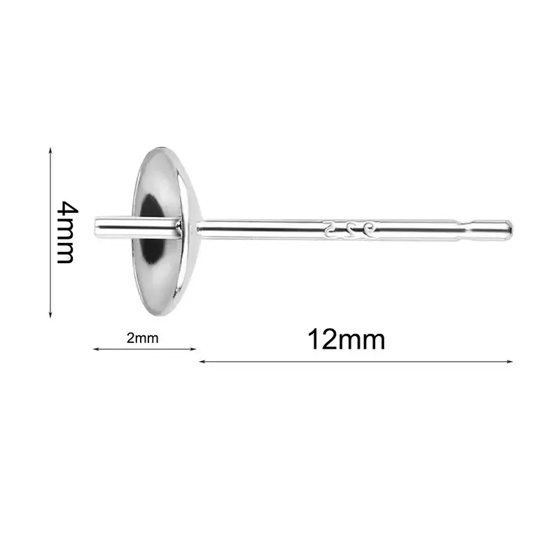 Stock 100/500PCS Real 925 Sterling Silver Jewelry Findings Stud Ear With Back Stopper Post Pin DIY 5*13MM