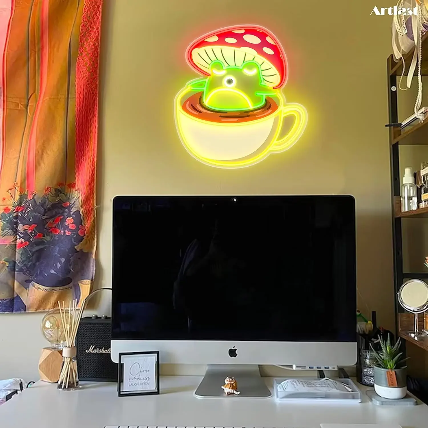 Mushroom Frog Neon LED Neon For Home Decor Mushroom Wall Decor Bedroom Frog Neon For Wall Decor