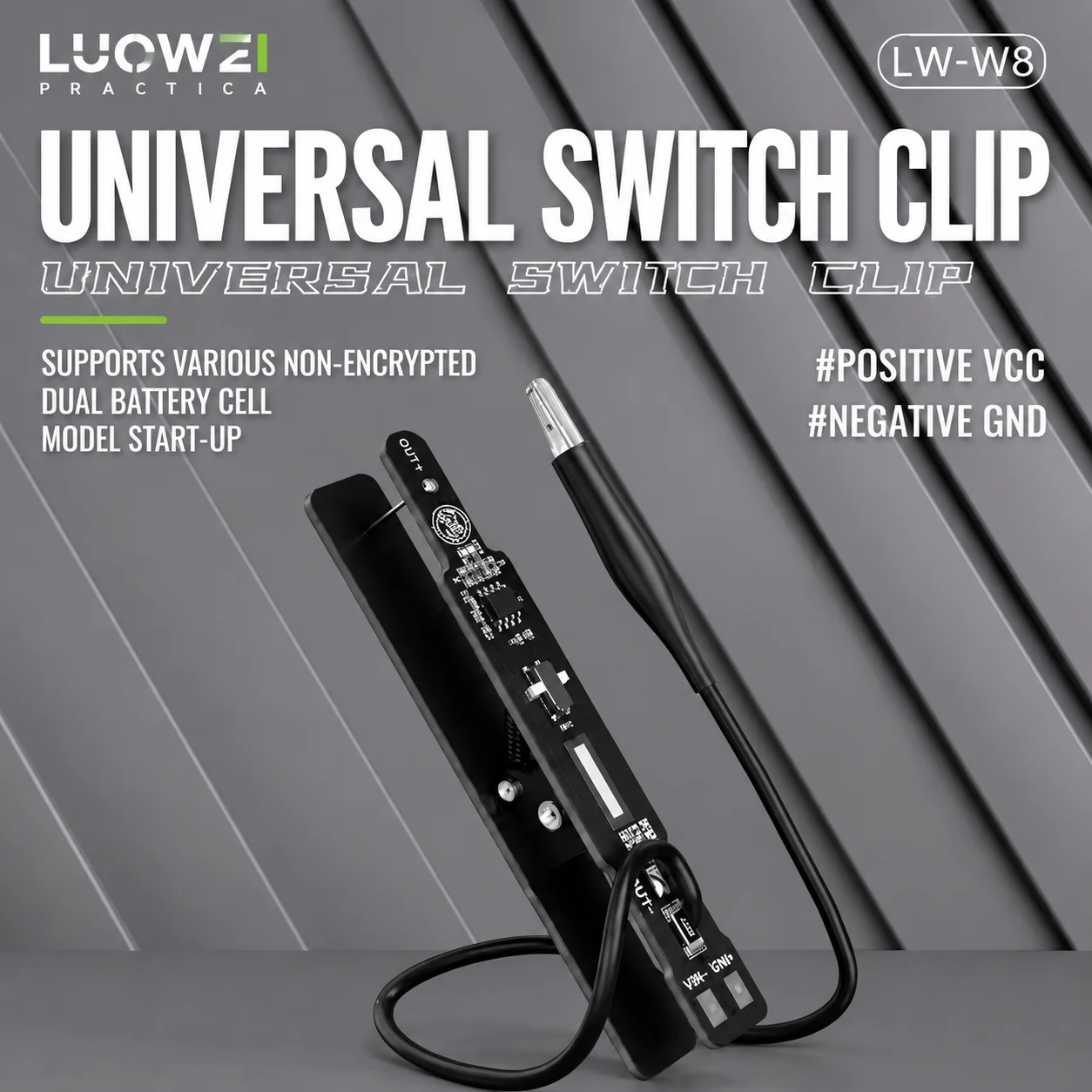 LUOWEI LW-W8 Universal Power On Switch Clip Dual Mode One Click Current Tester for Phone Pad Full Series Repair