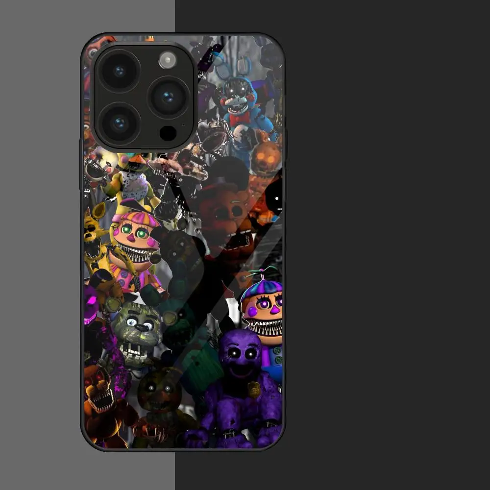 Fnaf Five-nights-At F-Freddys MAISTO Mouse Pad Glass Phone Case For Iphone 16 15 14 13 11 12 Pro Max Xr X Xs 8 7 Plus