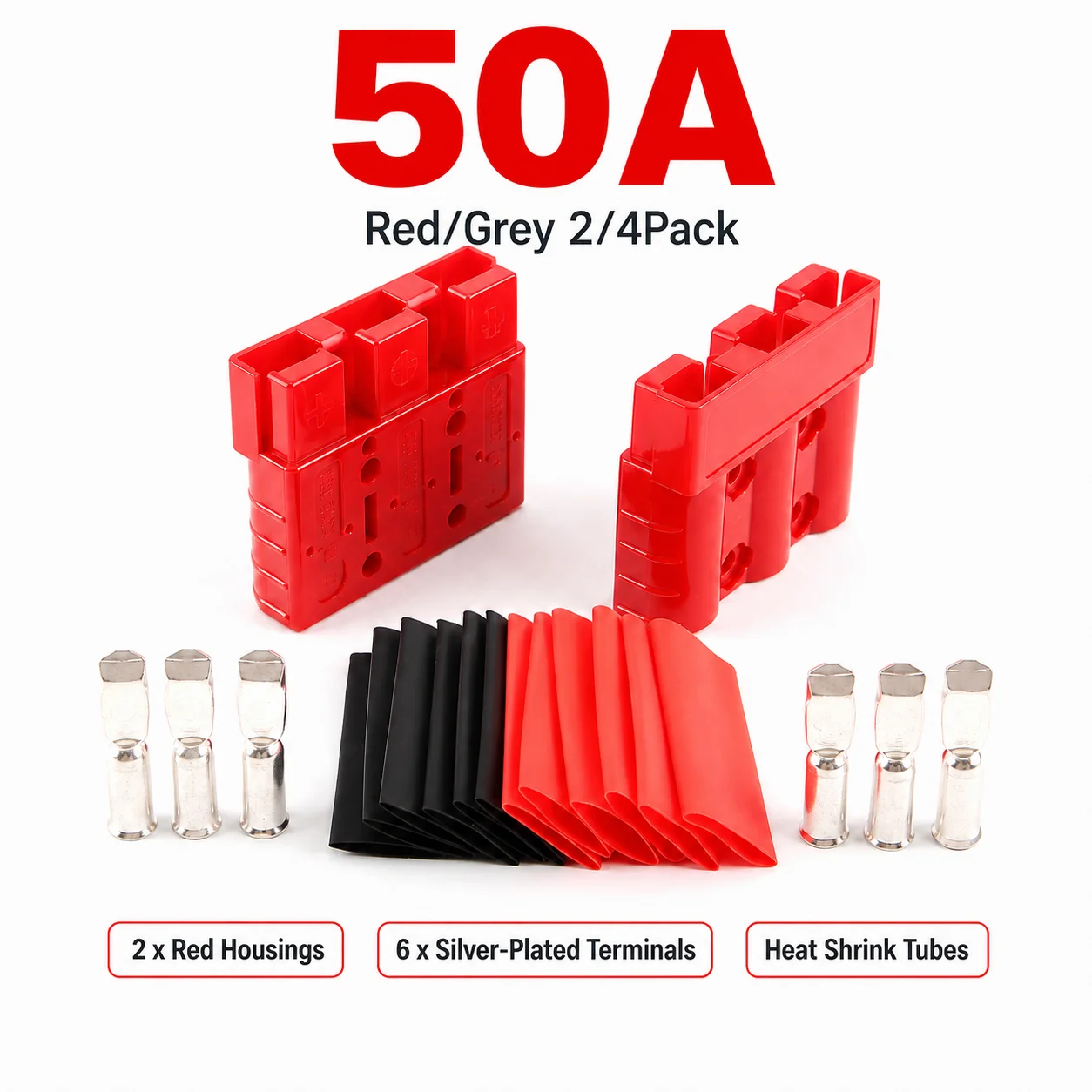 50A 3 Pole Quick Connect Disconnect Battery Connector 3 Pin 50 amp High Current Battery Charging Quick Connect Disconnect Plug