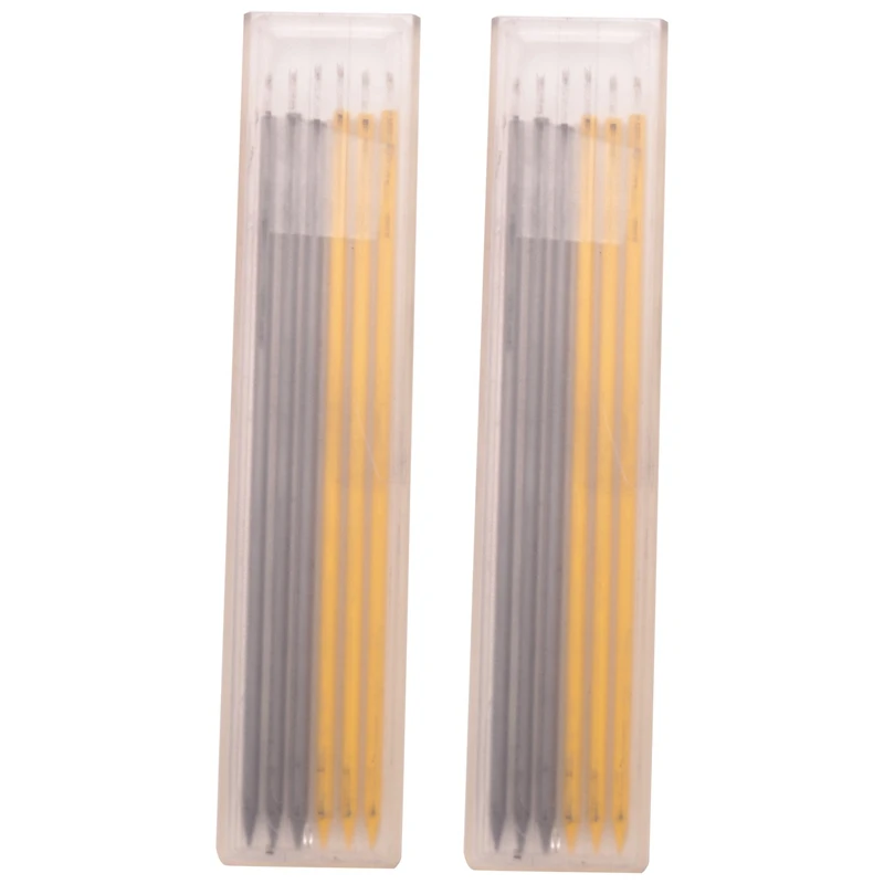 Carpenter Scriber Kit de marcação, lápis mecânicos com apontador embutido, marcador de recargas para construção, 2 pcs