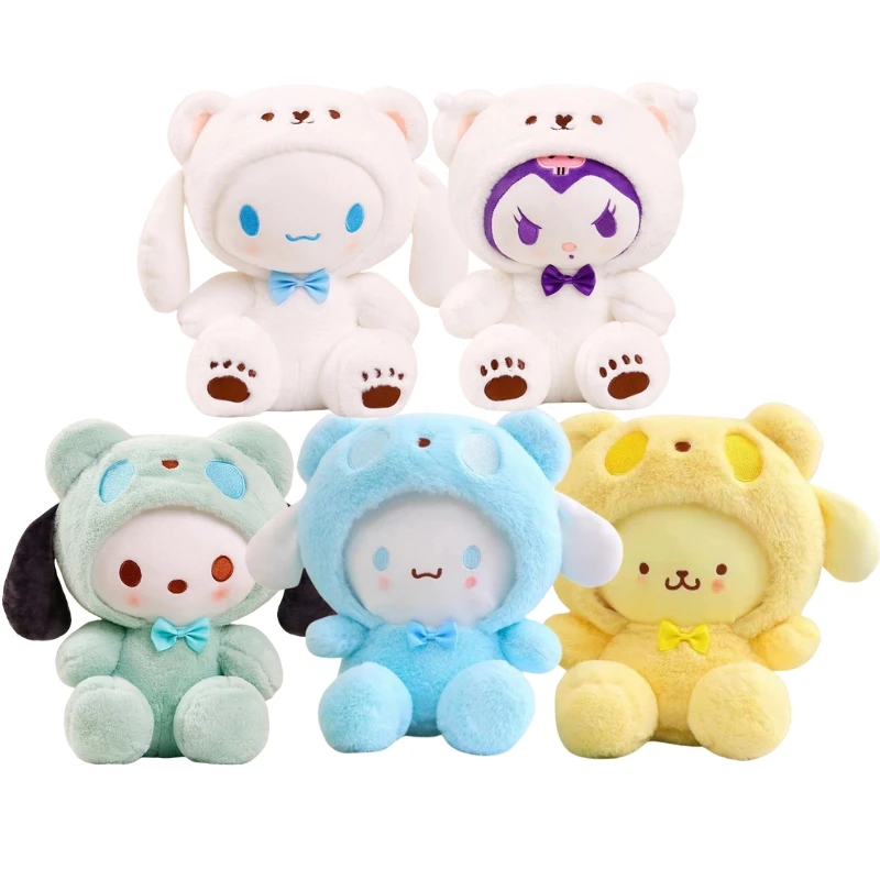 

Sanrio, Мультяшные цветы, Kuromi, почтовый помпон, пурин, Коричный, милая мягкая набивная кукла, украшение для комнаты, подарок на Рождество для девочки