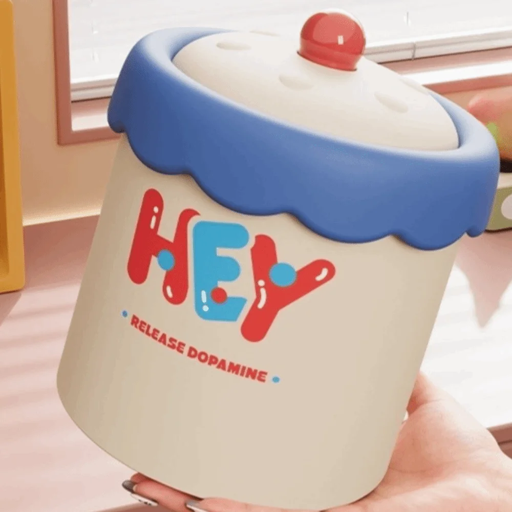 Durable Plastic Desktop Trash Can Cartoon Portable Waste Paper Basket Stylish Look with Cover Mini Waste Bin Office
