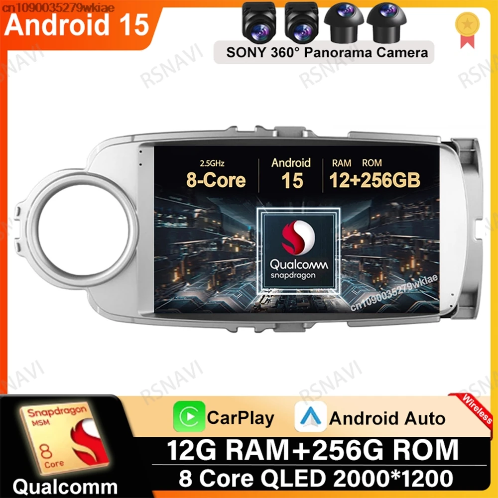 

Android 15 For Toyota Yaris 2012 2013 2014 2015 2016 2017 QLED Multimedia Head Unit Autoradio Viedo Player DVD 5G WIFI DSP GPS