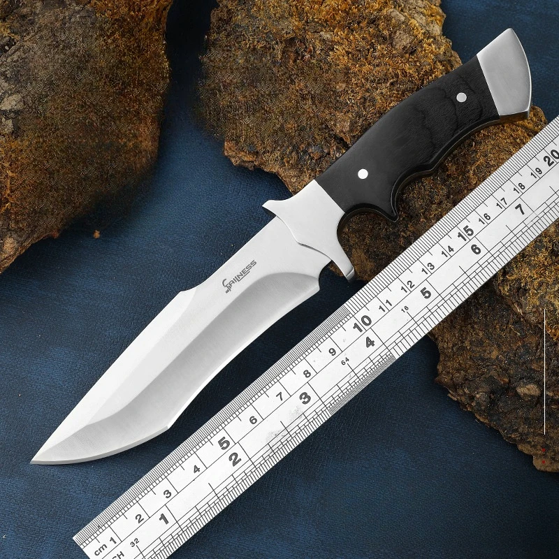 

Outdoor Tactical Straight Knife Self-defense Military Knifes Wilderness Survival Survival Knife Fixed Blade Knife with Scabbard