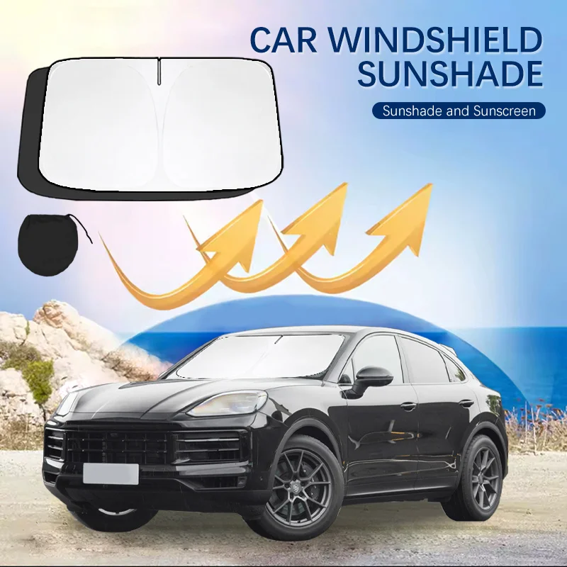 

For Porsche Cayenne 958 2011-2014 Windshield Sun Shade Sunshade Sun Visor Protector Foldable Blocks UV Rays Laser Sun Protector
