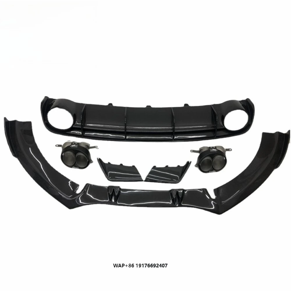 Car Carbon Fiber Body Kit Front Lip Diffuser Exhaust Carbon Reminder Fog Lamp Trim Sheet Suitable for RS6 C7