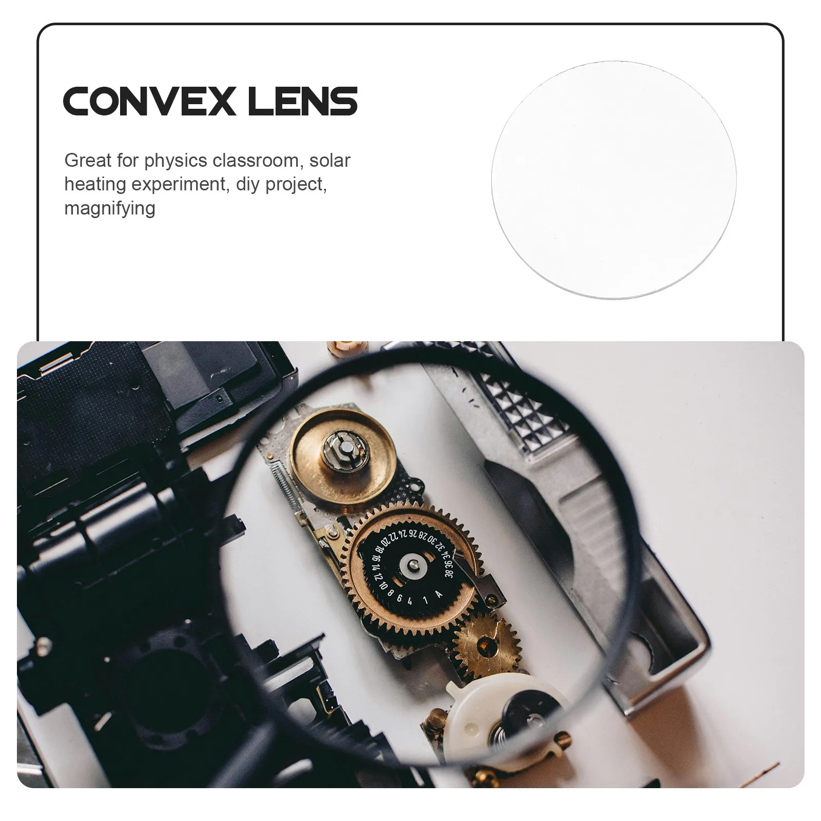 Convex Lens Magnifying Optical Lens Physics Classroom Experiment Clear Visibility Small Size Versatile Use Optical Glass Lenses