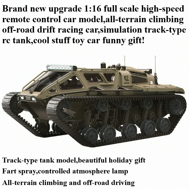 

Cool Stuff Toy Car Funny Gift-Hot 1:16 High-speed 4WD Rc Cars,Track-type Off-road Rc Tank Model,Remote Control Car,Toys for Kids