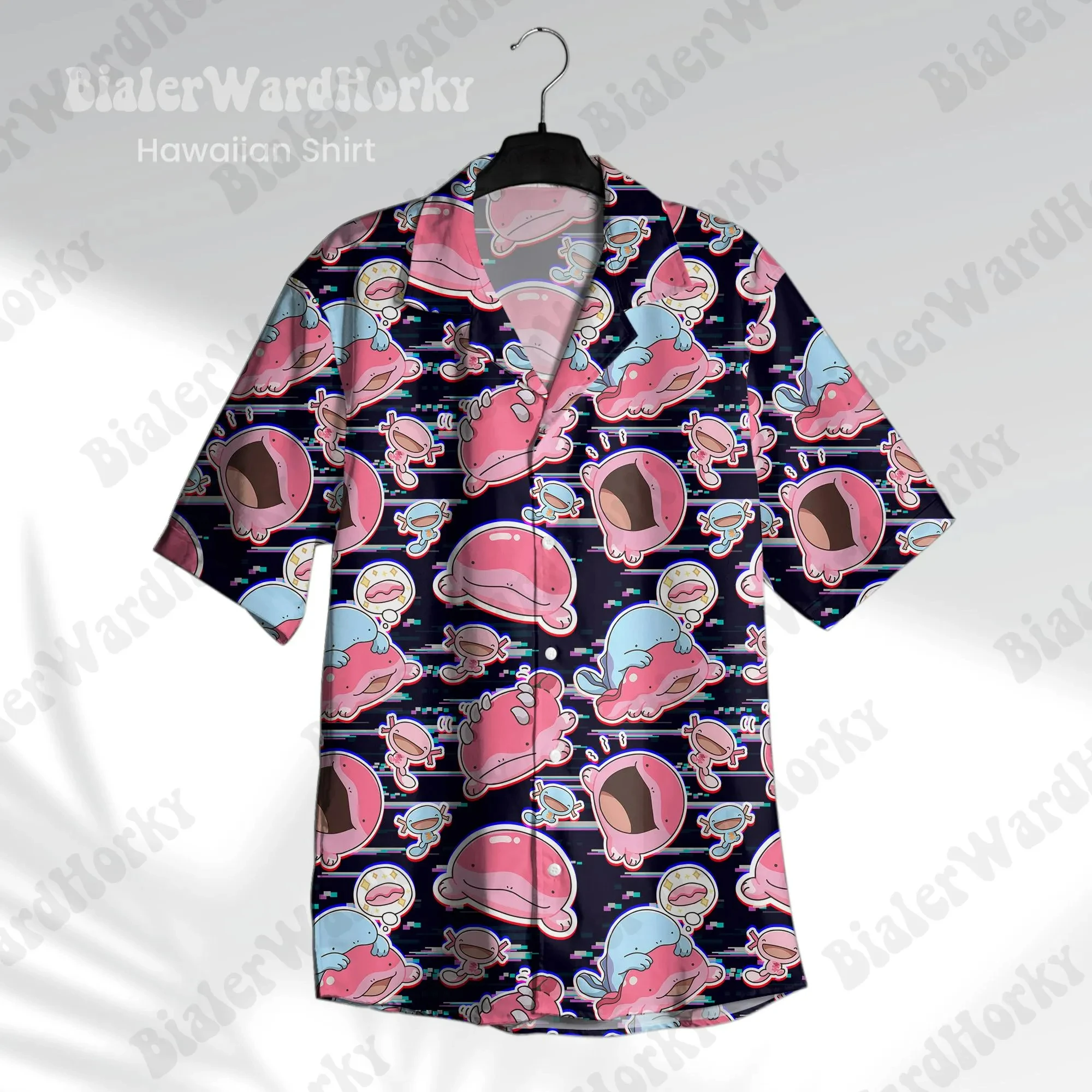 Wooper Cute Hawaiian Shirt Pokémon Anime Quagsire graphic T-