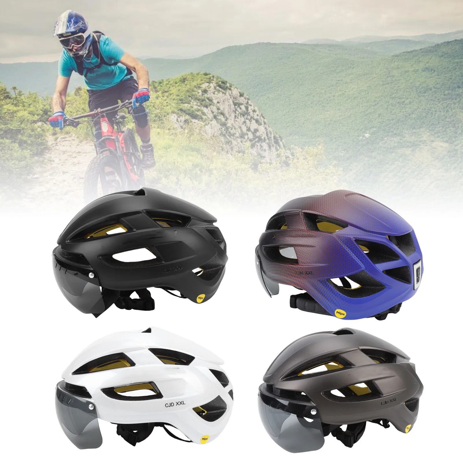 

Велосипедный шлем с технологией LED-подсветки и очками для горных и шоссейных велосипедов