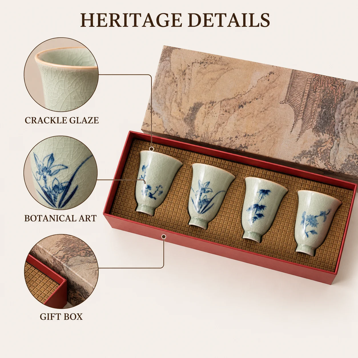 Unique Chinese Four Noble Plan - Gongfu Tea Set review and price