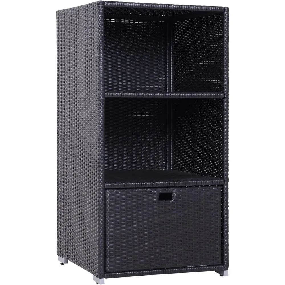 

Valet Pool Towel Rack, Waterproof PE Plastic Rattan Wicker Storage Organizer, Indoor Outdoor Spa, and Hot Tub Accessory Storage