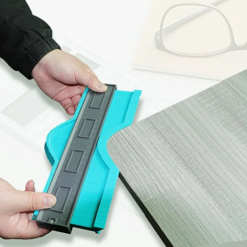 الملف الشخصي الناسخ كفاف مقياس لبلاط النجارة البلاستيك مسطرة قياس خط ناسخة أداة قالب قطع بلاط السيراميك