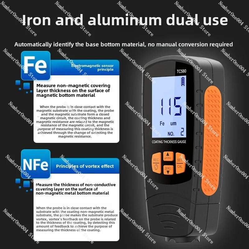 Coating Thickness Gauge Paint Film Meter for Zinc Chrome Powder Plating Measurement