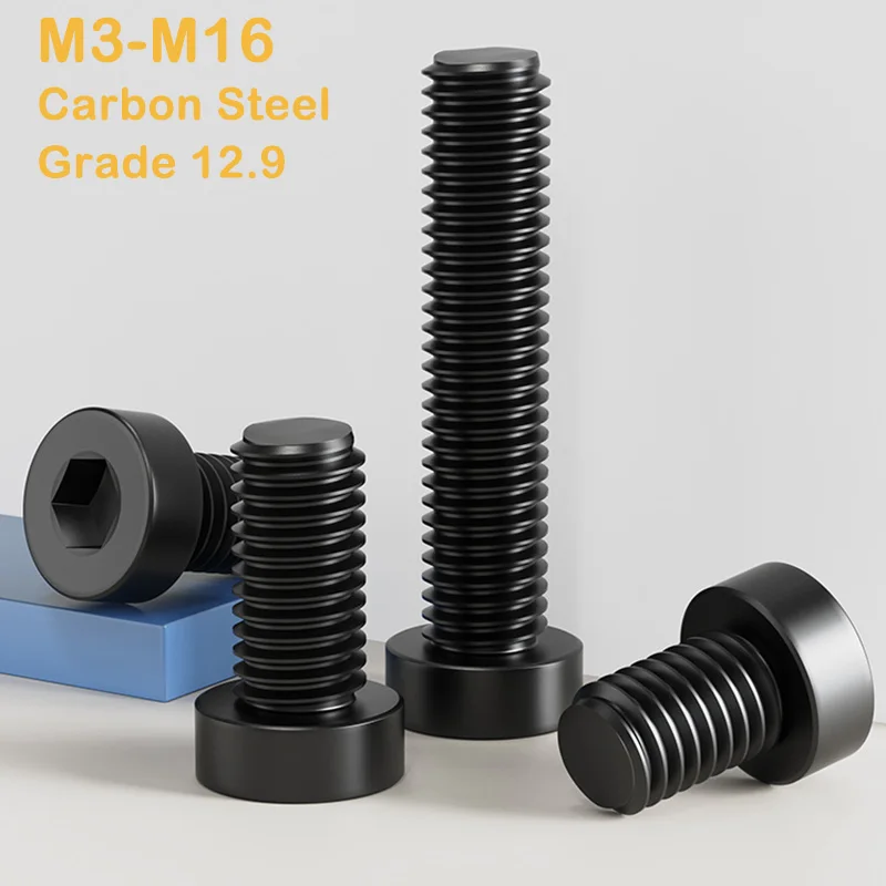 ألين عرافة مسدس المقبس رقيقة قصيرة الشخصي غطاء مسمار لولبي الرأس M3 M4 M5 M6 M8 M10 M12 M14 M16 الصف 12.9 الكربون الأسود الصلب