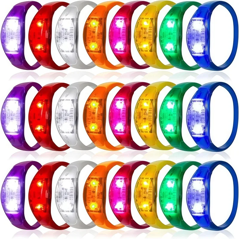 

LED Bracelets Sound Activated with Flashing LED Strobe Music Control Light Up Bracelets for Rave Game Prizes Birthday
