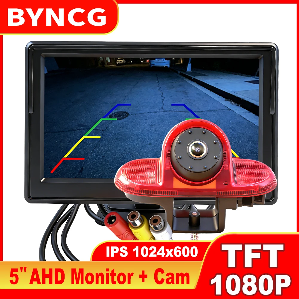 Car Monitor 5 Inch AHD IPS Screen CVBS LCD TFT Reverse Camera 1080P Brake Light for Renault Trafic Opel Combo Vauxhall Nissan