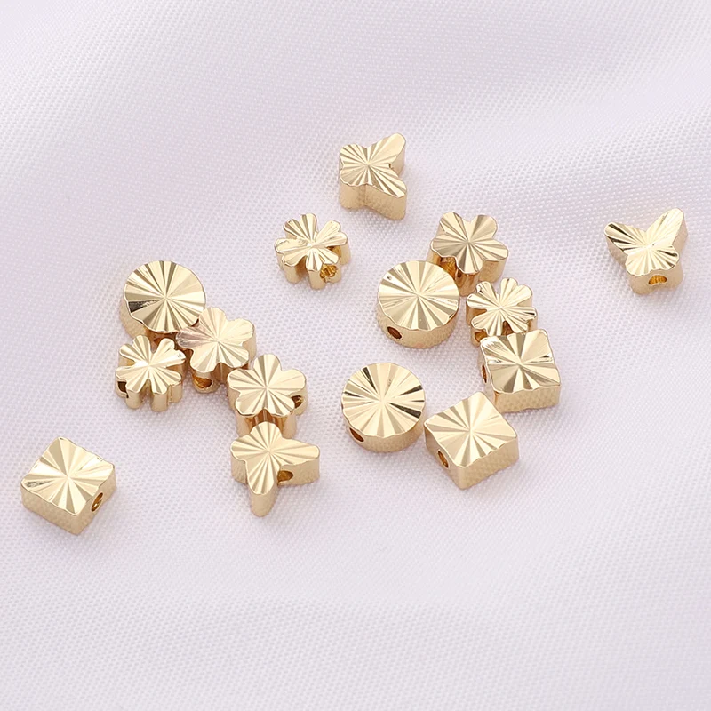 

14K Gold-Plated Beads Brass Butterfly Flower Spacer Beads Beading DIY Jewelry Making for Bracelet Necklace Earring Accessories