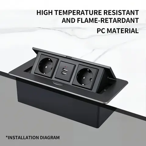 Multifunktionellt inbyggt popup-uttag UN/EU/US/US/USB/HDMI/RJ45 långsamt uppåtgående aluminiumlegeringsuttag för smart skrivbord/mötesrum 10 best sales skrivbordsuttag - №4