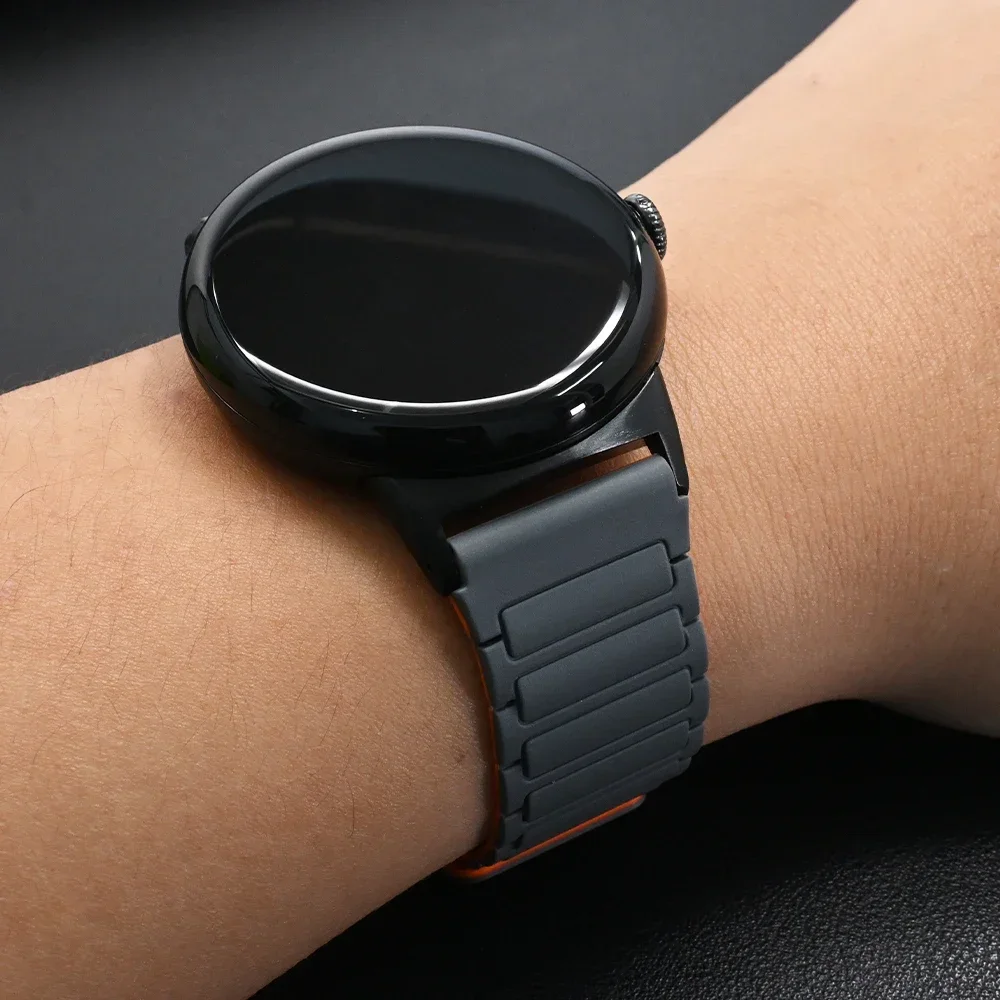 حزام سيليكون ناعم لساعة جوجل بيكسل 3 45 ملم معصمه استبدال الملحقات لساعة جوجل بيكسل 3 45 ملم سوار مغناطيسي