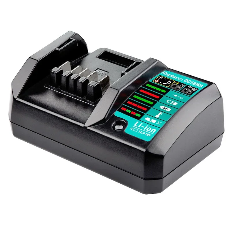 DC18WA Lithium Battery Rapid Charger Portable Power Tool Battery Charger Compatible with For Makita 14.4V/18V Li-ion Batteries