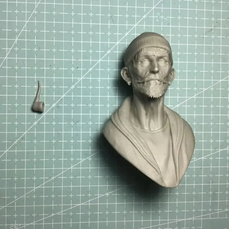 Kit modello busto in resina pressofusa in scala 1/9 personaggio che fuma vecchio non assemblato non verniciato spedizione gratuita