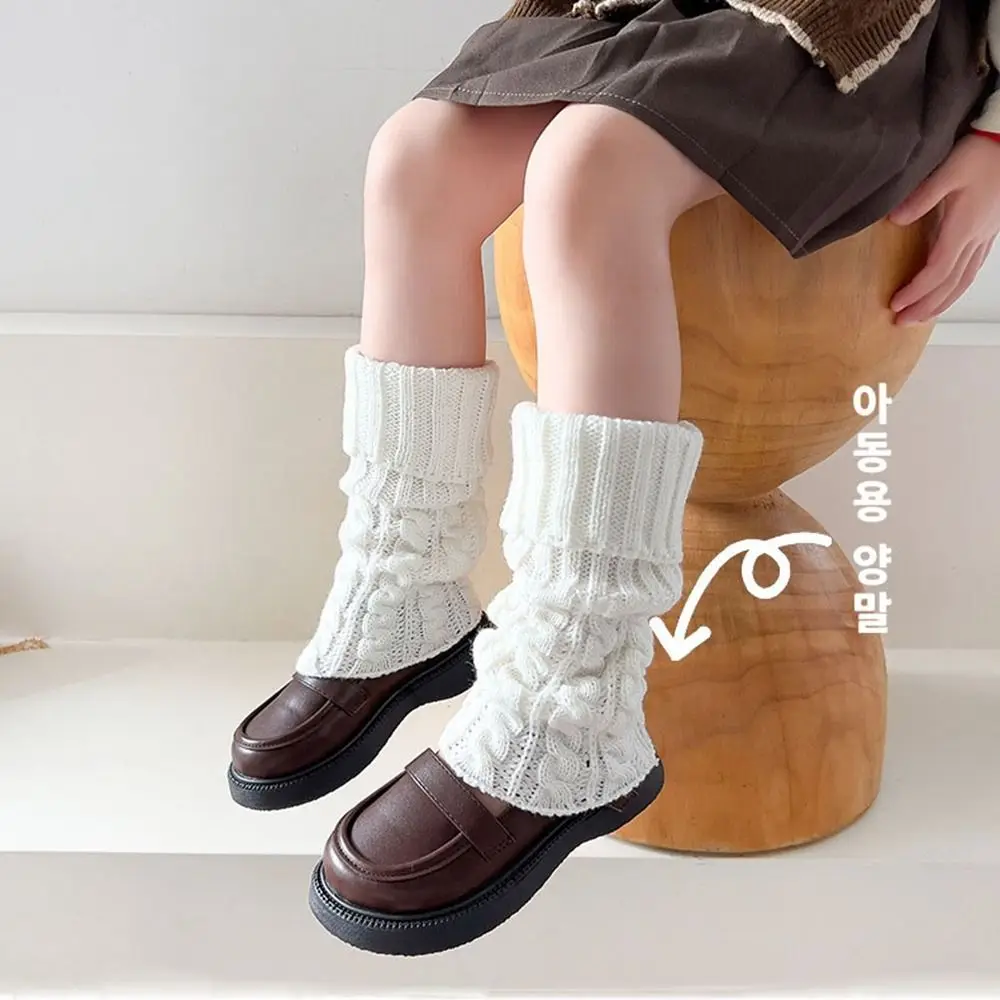 Calentadores de piernas retorcidos de estilo japonés para niños, moda JK Balletcore, cubierta de pierna de punto, medias largas, calcetines de pierna Harajuku para bebés