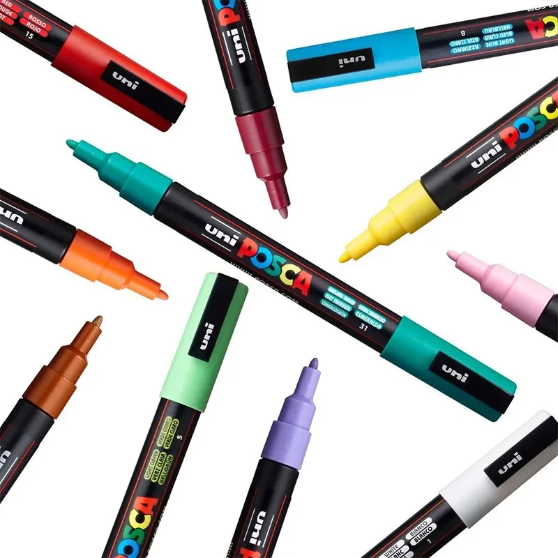 Original Japanese Uni POSCA Marker Pen Set ,PC-3M 7/8/12/16/20/22/24/44 Colors rotuladores acrilicos permanente graffiti Markers image 3