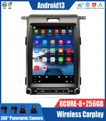 8+128G For Ford Raptor F150 2009-2014 CARPLAY Android 13 Car Radio Stereo Receiver Autoradio Multimedia Player GPS Navigation