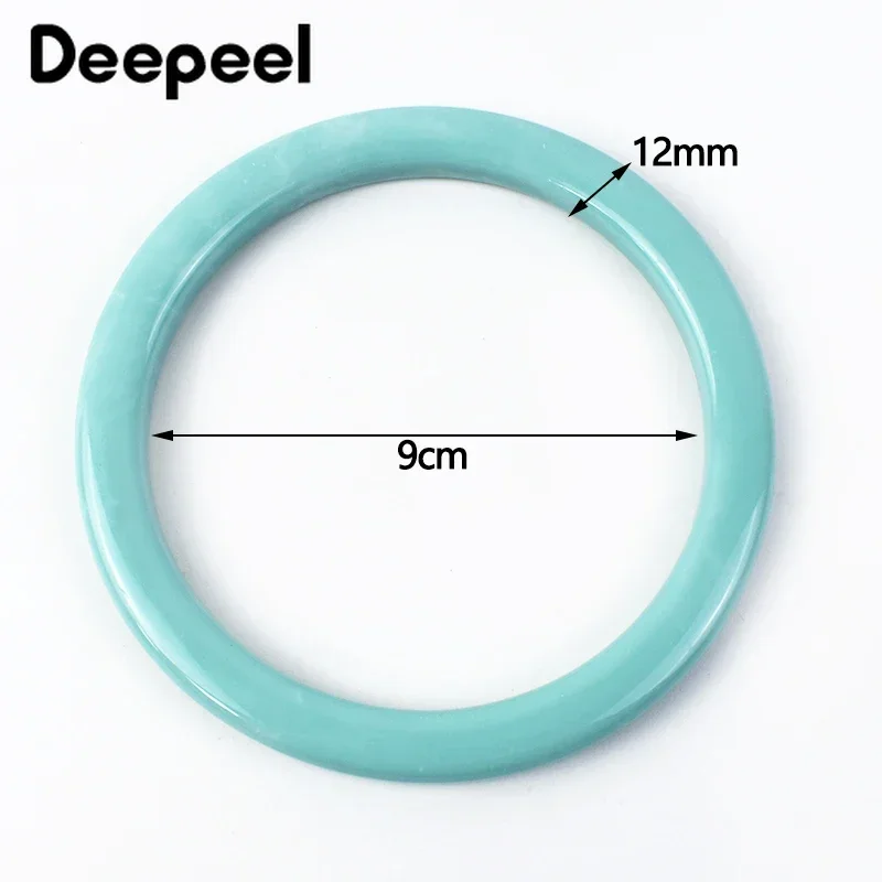 2/4Pcs Deepeel 9cm Resin Ring Bag Handle Round Acrylic Handbag Woven-bag Replace Handles Accessories DIY Bags Making Supplies