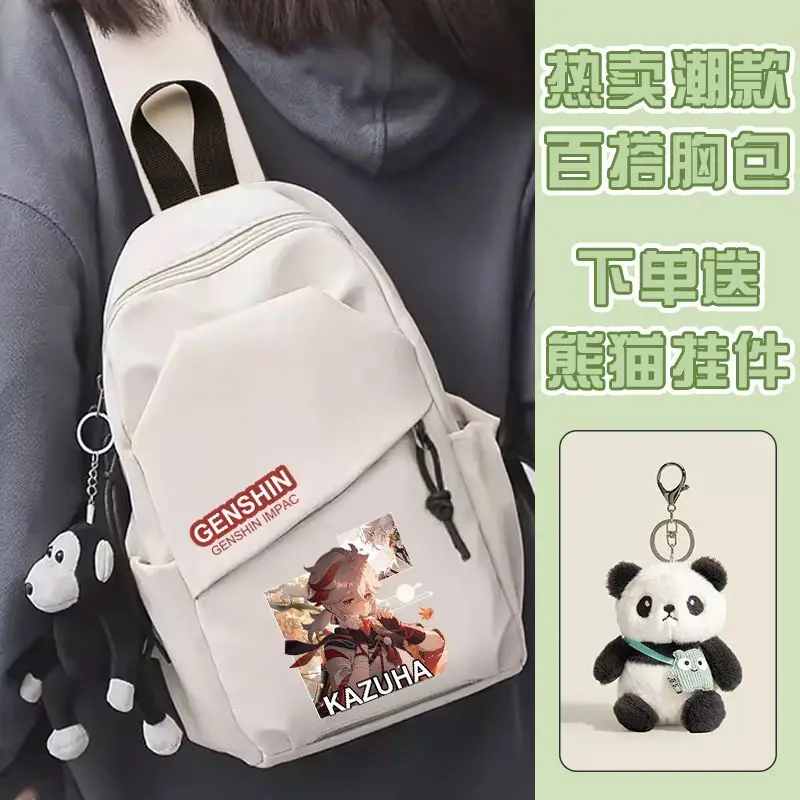

Genshin Impact Game Single Shoulder Hu Tao Venti Scaramouche Anime Two-Dimensional Merchandise Unisex Crossbody Chest Bag Ani